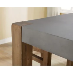 Dining Tables-Kirkland's Home Amber Wood And Faux Concrete Dining Table Brown/Gray