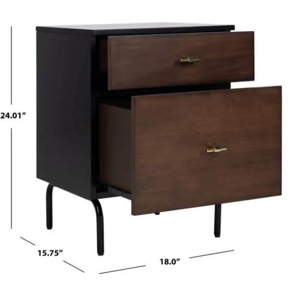 Nightstands-Kirkland's Home And Black 2-Drawer Nightstand Brown
