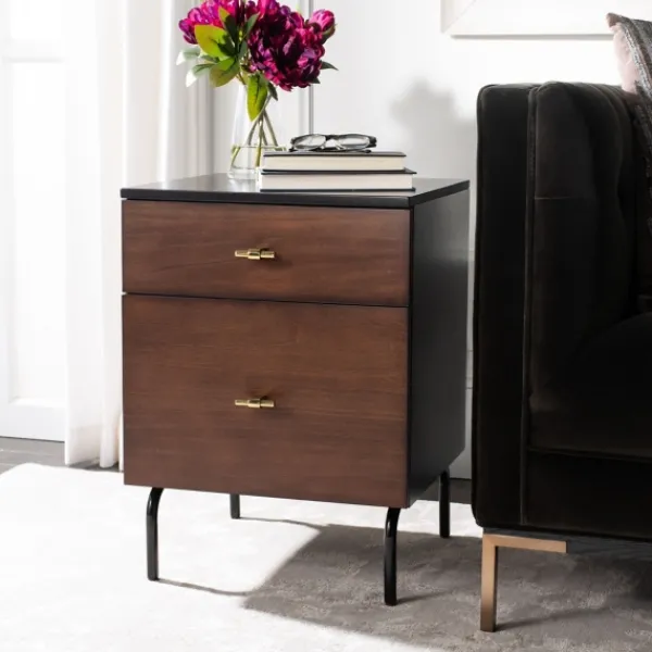Nightstands-Kirkland's Home And Black 2-Drawer Nightstand Brown