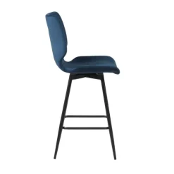 Bar Stools & Counter Height Stools-Kirkland's Home And Black Metal Swivel Counter Stool Blue