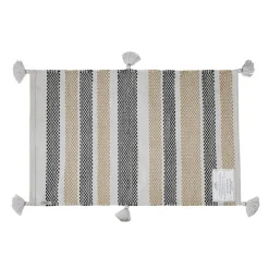 Outdoor Rugs-Kirkland's Home And Black Stripe With Tassel Outdoor Area Rug Tan