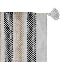 Outdoor Rugs-Kirkland's Home And Black Stripe With Tassel Outdoor Area Rug Tan