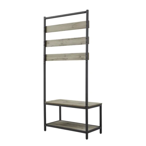 Entryway Furniture-Kirkland's Home And Black Wood Bench Hall Tree Gray