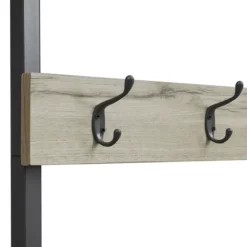 Entryway Furniture-Kirkland's Home And Black Wood Bench Hall Tree Gray