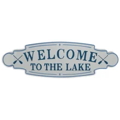 Wall Quotes & Signs-Kirkland's Home And Blue Welcome To The Lake Wall Plaque White