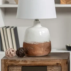 Table Lamps-Kirkland's Home And Bronze Ceramic Table Lamp White