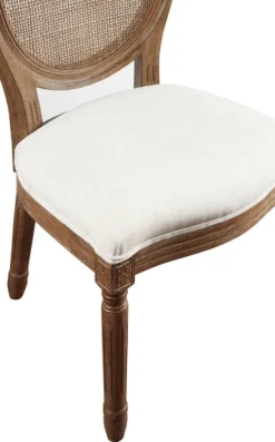 Dining Chairs-Kirkland's Home And Brown Cane Oval Back Dining Chair Ivory