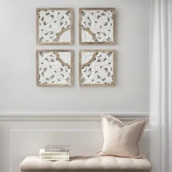 Wall Plaques-Kirkland's Home And Brown 4-Pc. Medallion Plaque White