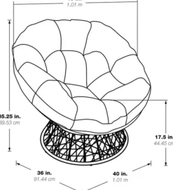 Accent Chairs-Kirkland's Home And Brown Woven Papasan Chair Ivory