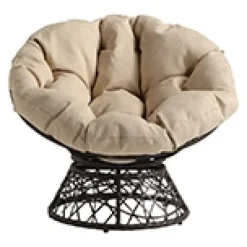 Accent Chairs-Kirkland's Home And Brown Woven Papasan Chair Ivory