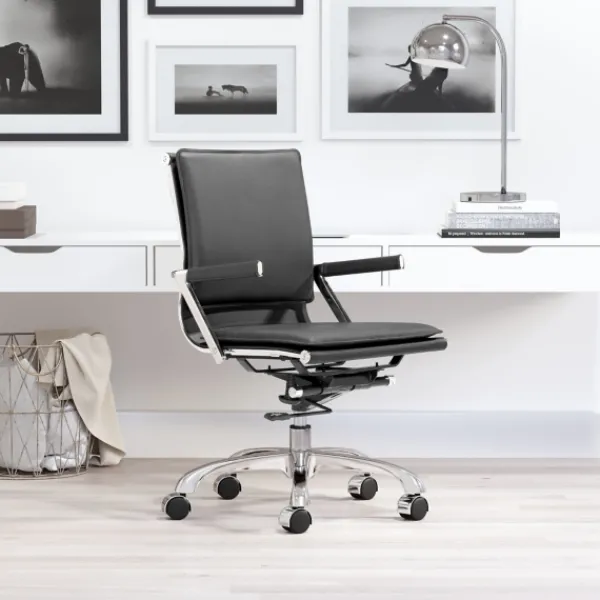 Office Furniture-Kirkland's Home And Chrome Ergonomic Office Chair Black