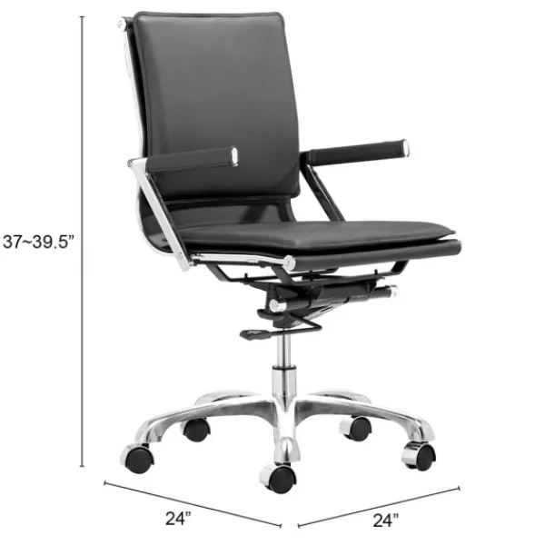 Office Furniture-Kirkland's Home And Chrome Ergonomic Office Chair Black