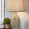 Table Lamps-Kirkland's Home And Cream Textured Table Lamp Gray