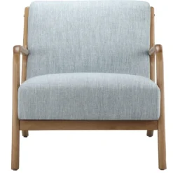 Accent Chairs-Kirkland's Home And Elm Wood Mid-Century Modern Armchair Gray