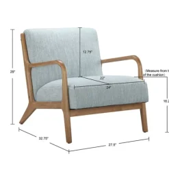 Accent Chairs-Kirkland's Home And Elm Wood Mid-Century Modern Armchair Gray