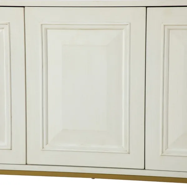 Cabinets & Sideboards-Kirkland's Home And Gold 4-Door Sideboard White