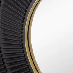 Decorative Mirrors-Kirkland's Home And Gold Double Ribbed Wall Mirror Black