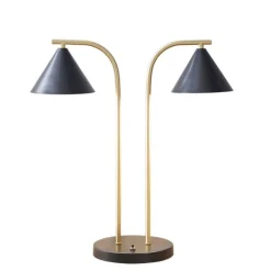 Table Lamps-Kirkland's Home And Gold Double Shade Table Lamp Black