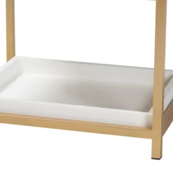 Nightstands-Kirkland's Home And Gold 1-Drawer Nightstand White