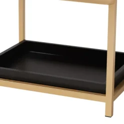 Nightstands-Kirkland's Home And Gold 1-Drawer Nightstand Black