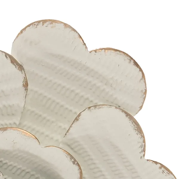 Wall Plaques-Kirkland's Home And Gold Metal Flower Large Wall Plaque White