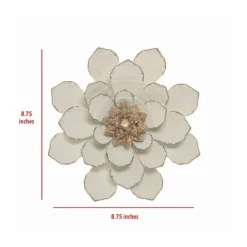 Wall Plaques-Kirkland's Home And Gold Metal Flower Small Wall Plaque White