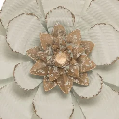Wall Plaques-Kirkland's Home And Gold Metal Flower Small Wall Plaque White