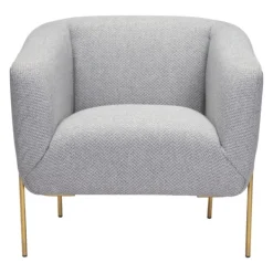 Accent Chairs-Kirkland's Home And Gold Rounded Back Accent Chair Gray