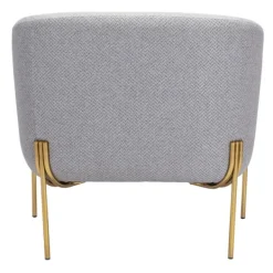 Accent Chairs-Kirkland's Home And Gold Rounded Back Accent Chair Gray
