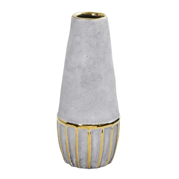 Vases-Kirkland's Home And Gold Rustic Decorative Vase, 10 In. Gray