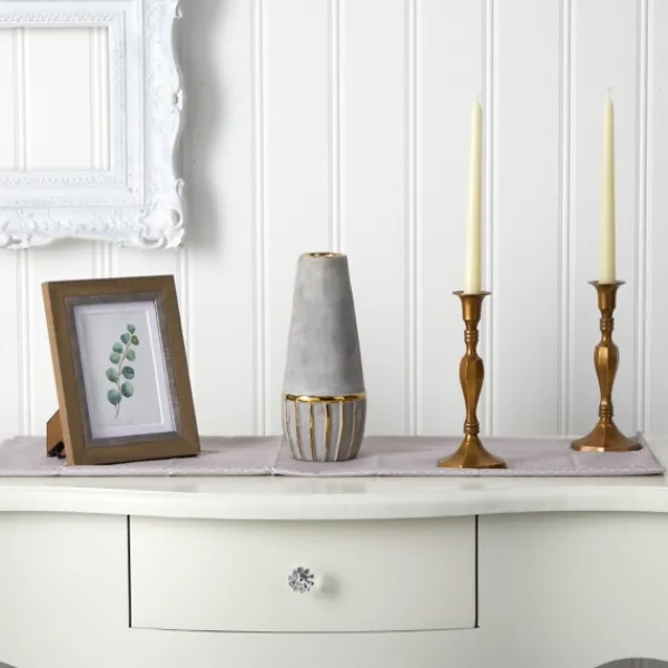 Vases-Kirkland's Home And Gold Rustic Decorative Vase, 10 In. Gray