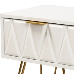 Accent & End Tables-Kirkland's Home And Gold Single Drawer Accent Table White