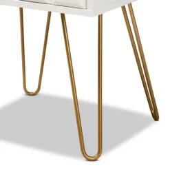 Accent & End Tables-Kirkland's Home And Gold Single Drawer Accent Table White