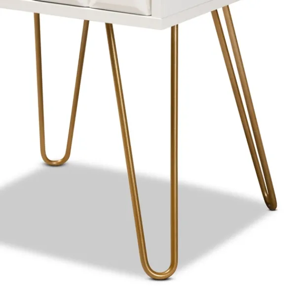 Accent & End Tables-Kirkland's Home And Gold Single Drawer Accent Table White