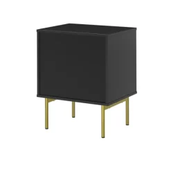 Nightstands-Kirkland's Home And Gold Wave Nightstand Black