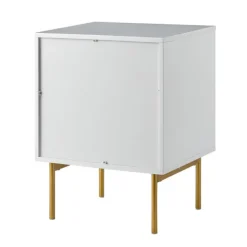 Nightstands-Kirkland's Home And Gold Wave Nightstand White