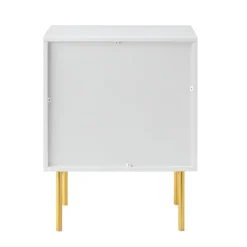 Nightstands-Kirkland's Home And Gold Wave Nightstand White