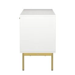 Tv Stands & Media Consoles-Kirkland's Home And Gold Wave Tv Stand White