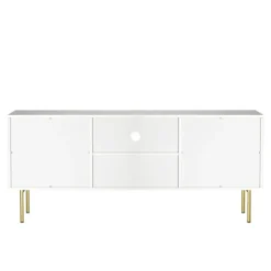 Tv Stands & Media Consoles-Kirkland's Home And Gold Wave Tv Stand White