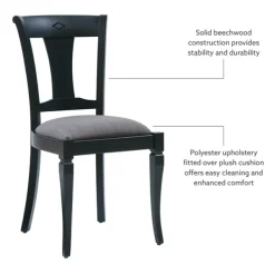 Dining Chairs-Kirkland's Home And Gray Linen Dining Chairs, Set Of 2 Black