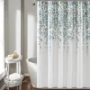 Shower Curtains-Kirkland's Home And Gray Weeping Flower Shower Curtain Blue
