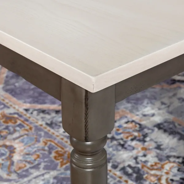 Dining Chairs-Kirkland's Home And Gray Wood Two Tone Dining Bench White