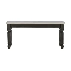 Dining Chairs-Kirkland's Home And Gray Wood Two Tone Dining Bench White