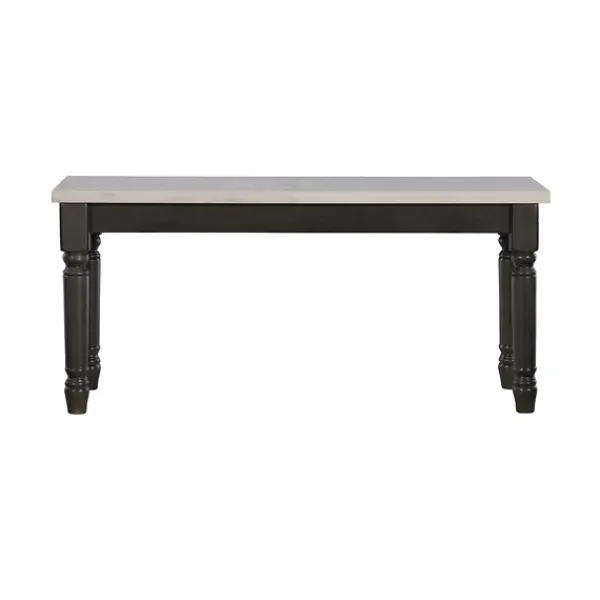 Dining Chairs-Kirkland's Home And Gray Wood Two Tone Dining Bench White