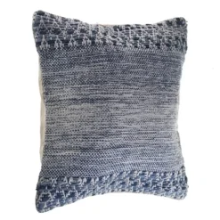 Pillows-Kirkland's Home And Ivory Textured Wavy Accent Pillow Blue