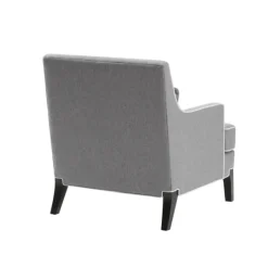 Accent Chairs-Kirkland's Home And Ivory Trim Upholstered Armchair Gray