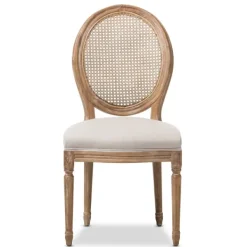 Dining Chairs-Kirkland's Home And Natural Cane Oval Back Dining Chair White