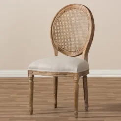 Dining Chairs-Kirkland's Home And Natural Cane Oval Back Dining Chair White