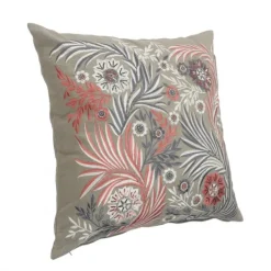 Pillows-Kirkland's Home And Pink Feather Garden Cotton Pillow Gray