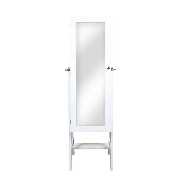 Full Length & Floor Mirrors-Kirkland's Home And Silver Wood Mirror Armoire White